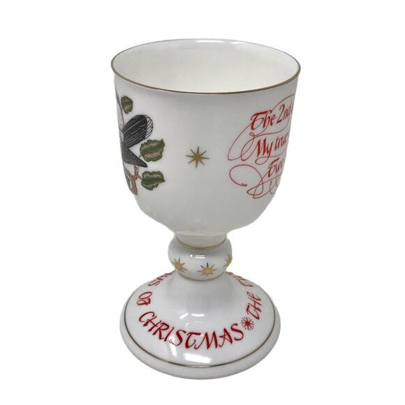 Royal Doulton 2 Turtle Doves Porcelain Goblet 12 Days of Christmas Bone China - Picture 6 of 8